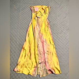 Yellow tie die dress
